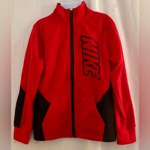 Nike Kids Red and Black Full-Zip Athletic Jacket Size 5-6 Years